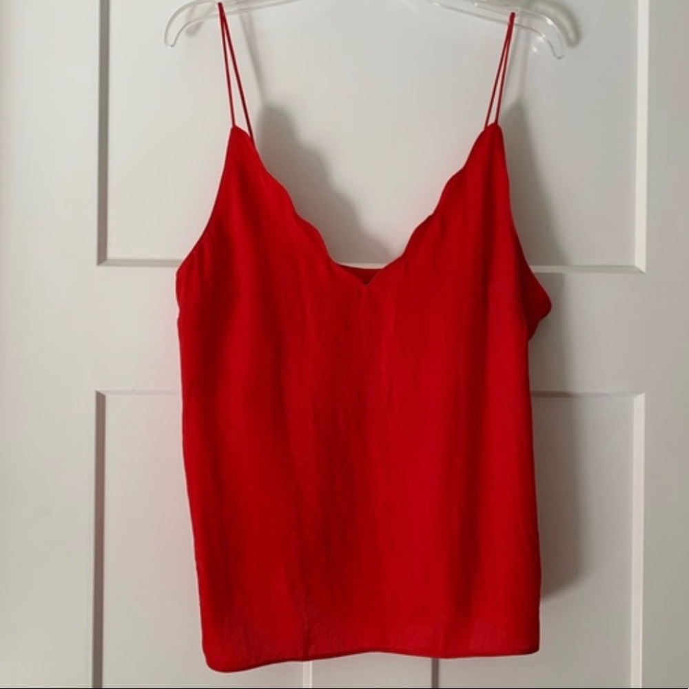 Topshop red scallop Cami